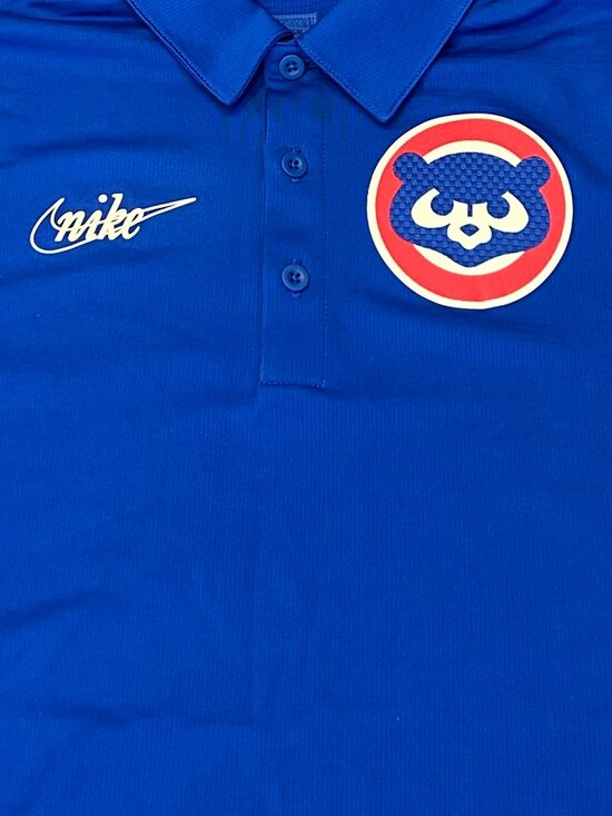 NWT Chicago Cubs Nike Dri-Fit Cooperstown Collection Performance Polo Shirt - Picture 2 of 3